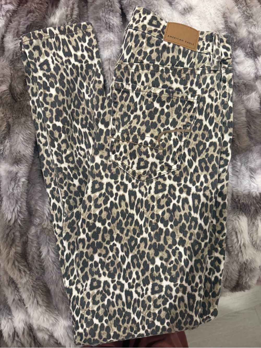 American Eagle Outfitters Tan, Cream & Black Leopard Jeggings
